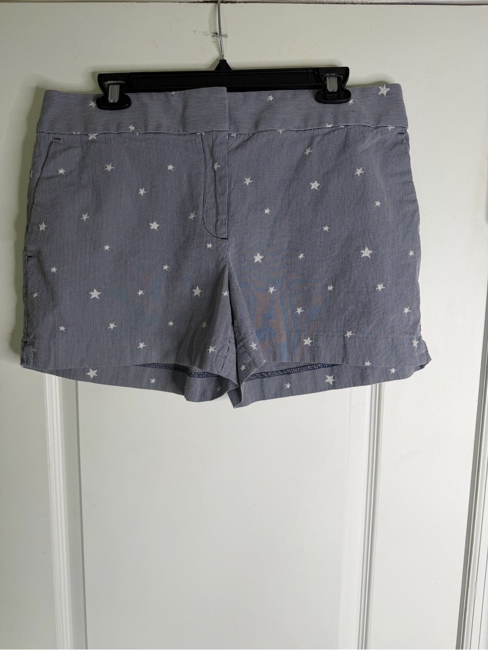 LOFT Gray Star-Print Bermuda Shorts